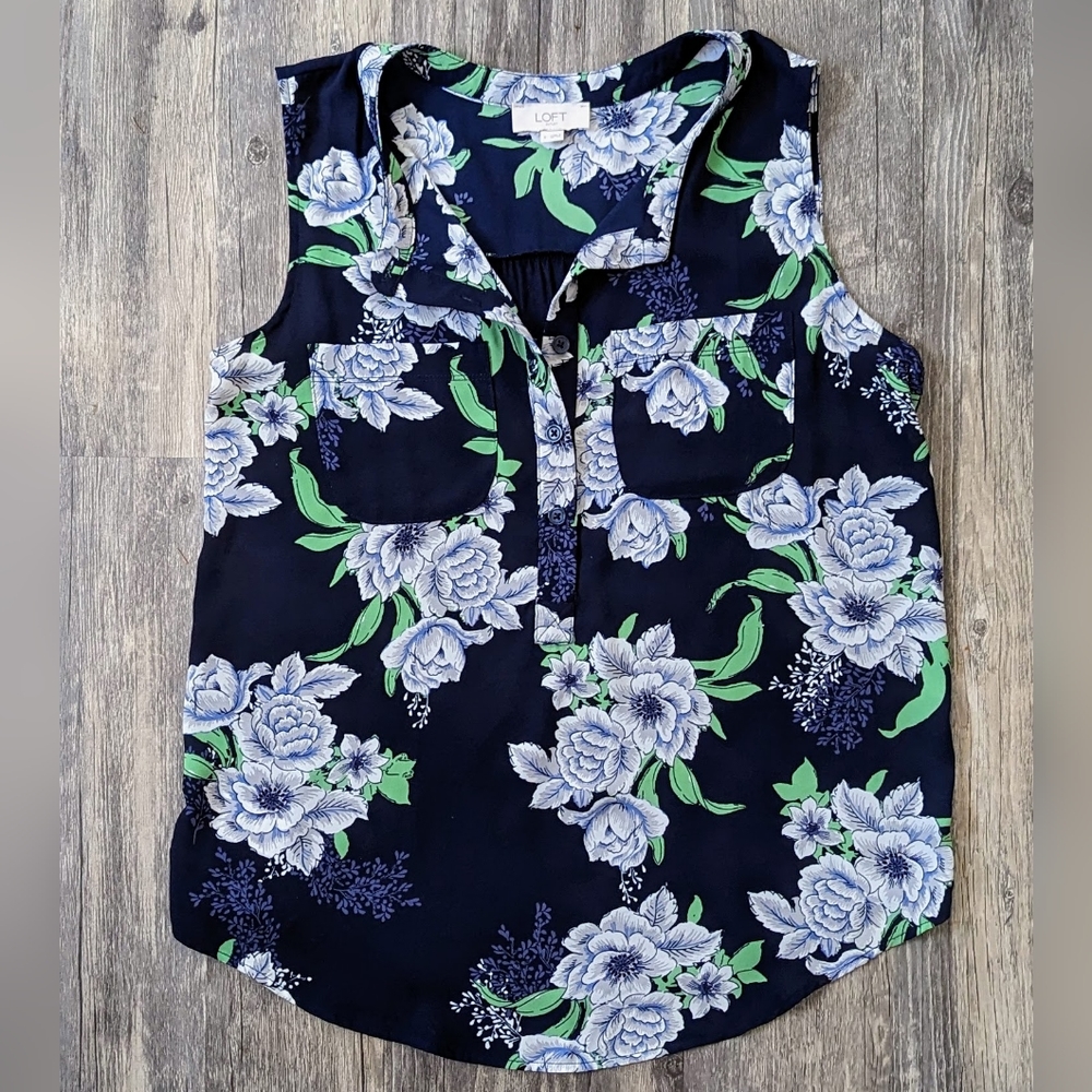 LOFT tank top blouse | Color: Navy | Size: S